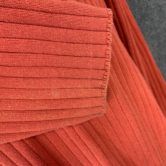 J Crew Long Sleeve Sweater Men XL Ribbed V-neck Rust Color - Picture 4 of 8